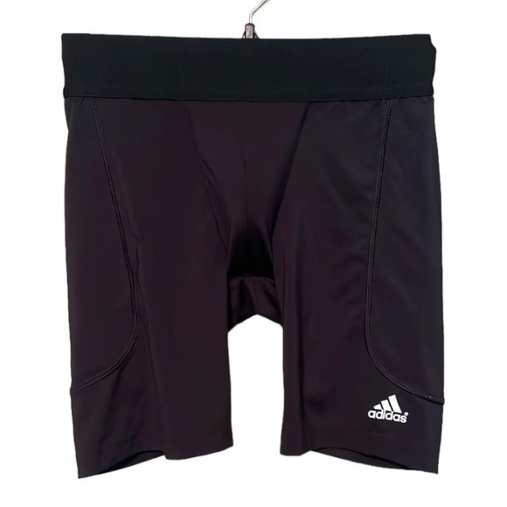 Adidas compression shorts for boy, with cup insert, color is black, size medium